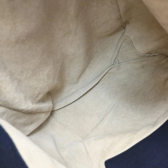 PRADA Logo Backpack Bag Vitello Daino Leather Navy Blue Silver Italy 667RF606 - Picture 8 of 15